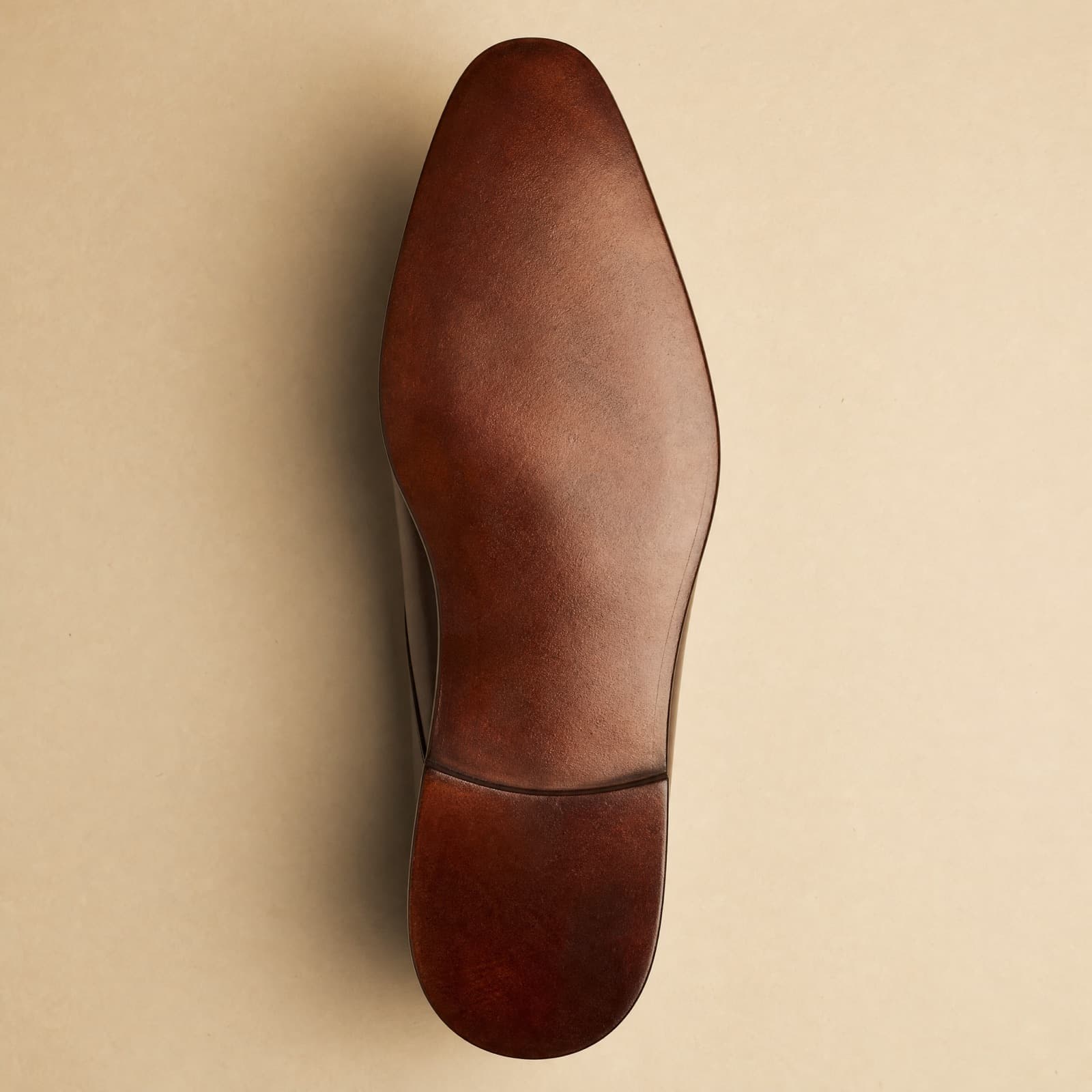 Underside of the cemented sole, showing the stitching