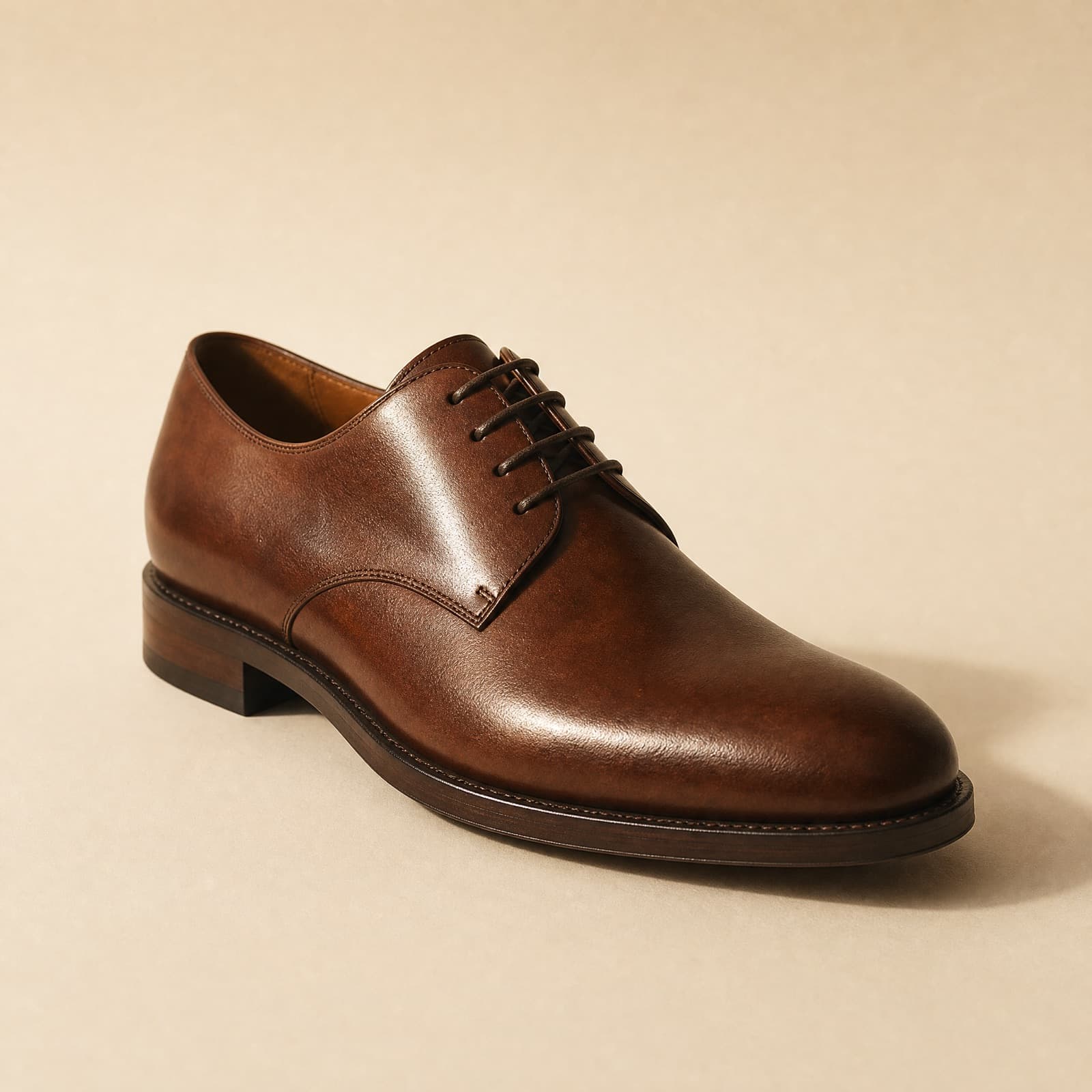 Derby Plain Toe — No cap, no punching, no decoration at all.