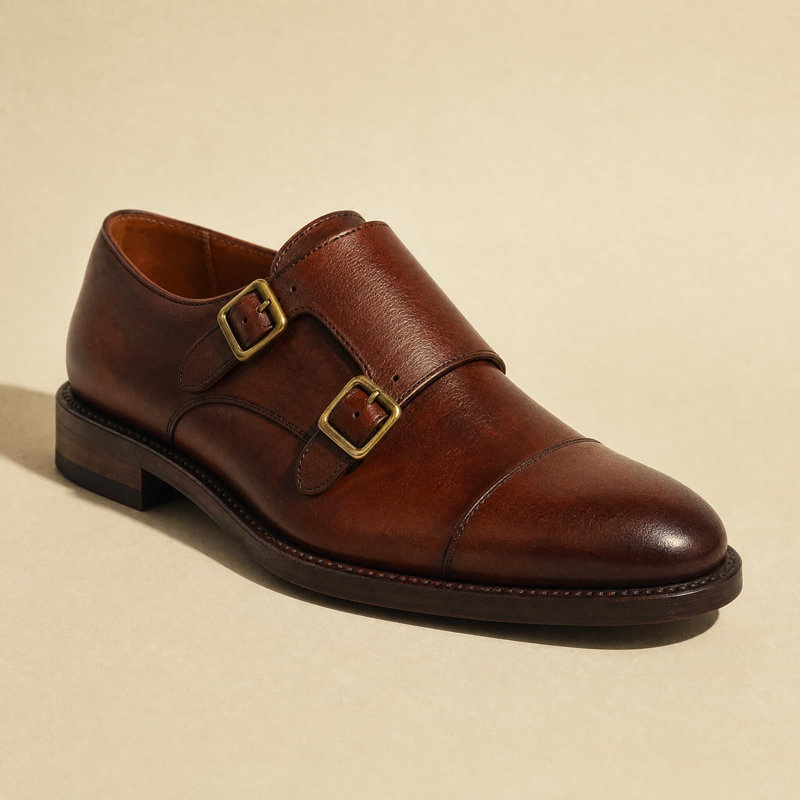 Double Monk — Two staggered buckles.
