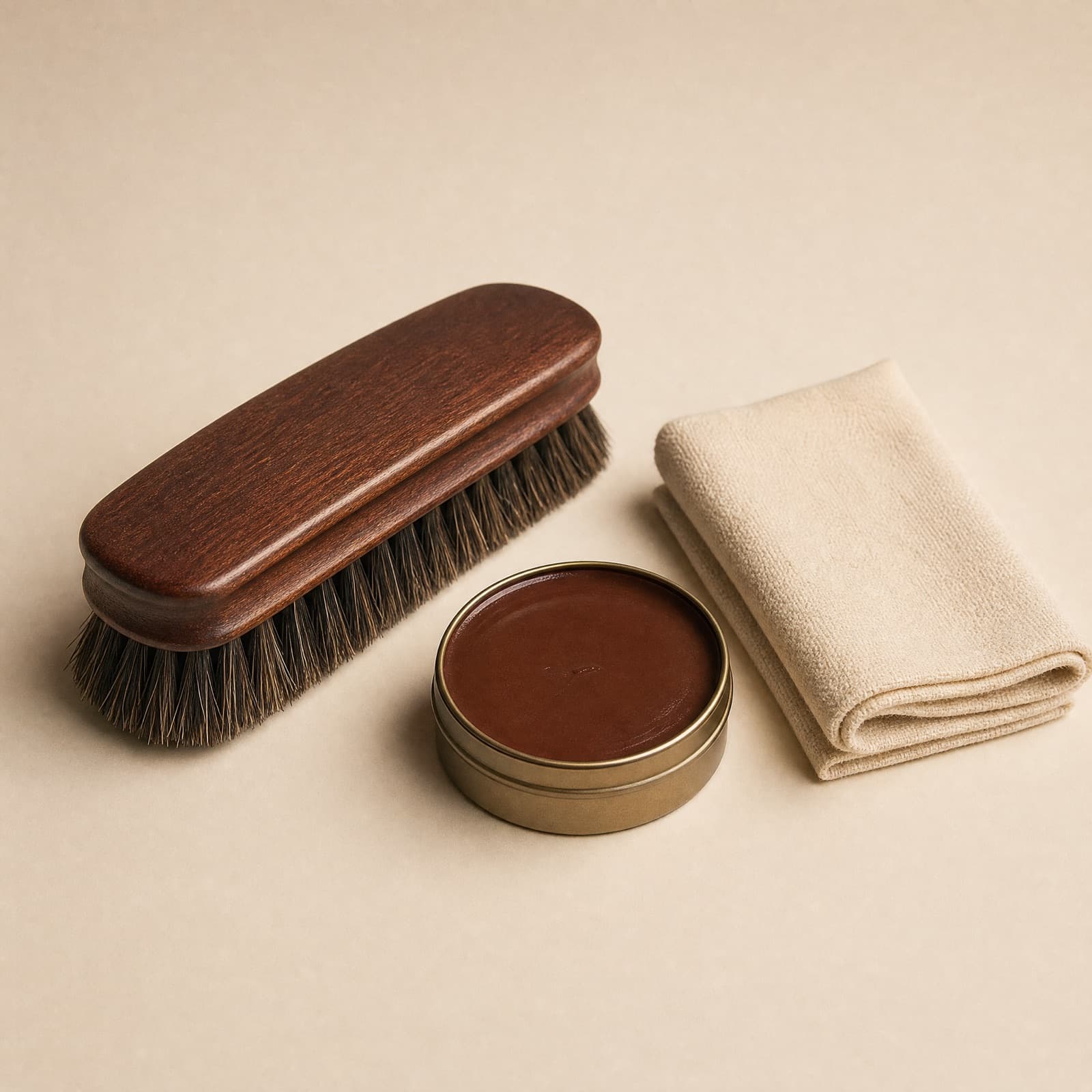 Care Kit Basic — One brush, one cream, one cloth.